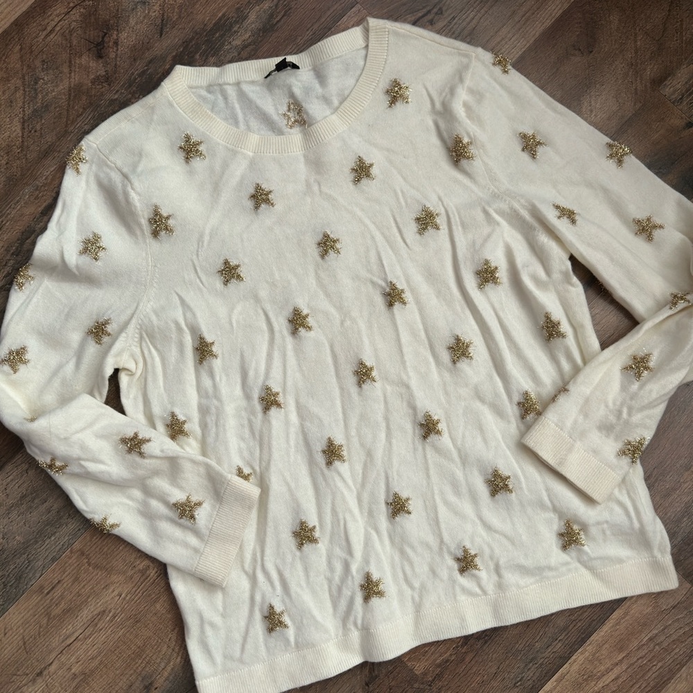 Talbots tinsel star sweater